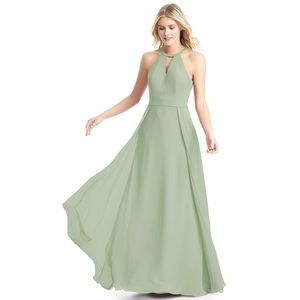 Azazie dusty sage bridesmaid dress